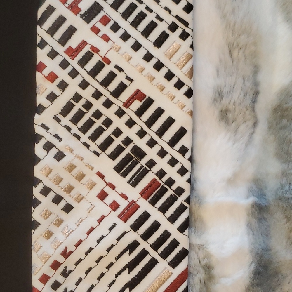 White House Black Market Black, White & Rust Colorblock Mini Skirt - Picture 3 of 7